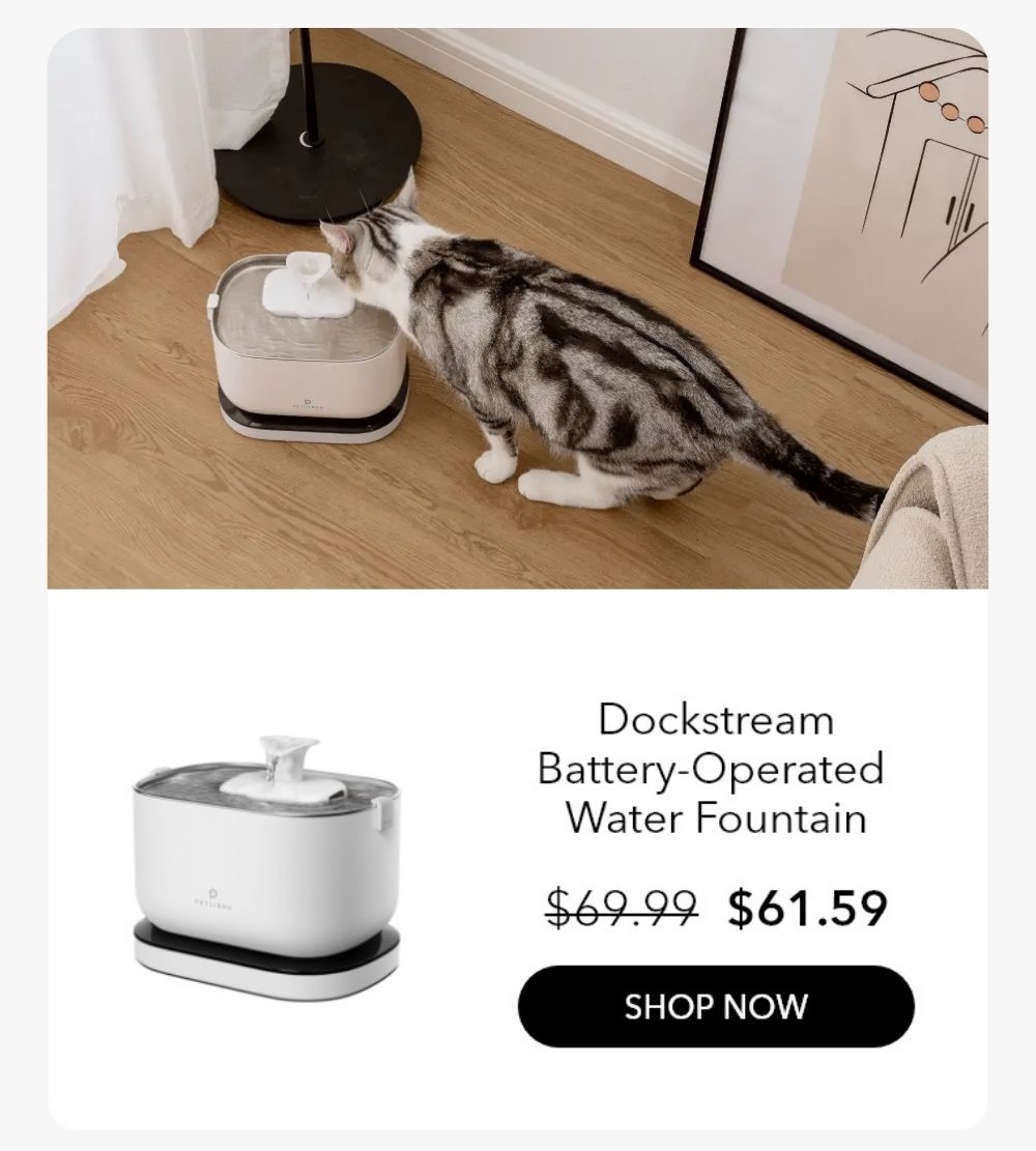 Dockstream Battery-Operated Water Fountain