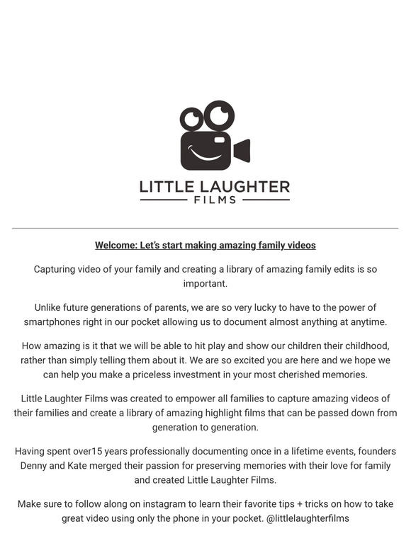 Welcome: Let’s start making amazing family videos