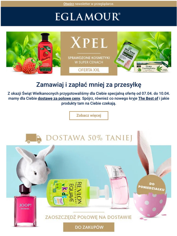🐇 Wielkanocna promocja 👉 Dostawa tańsza o 50 %