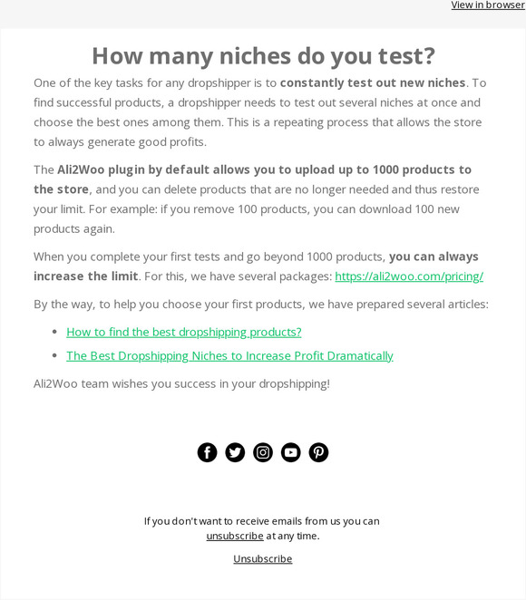 How many niches do you test?