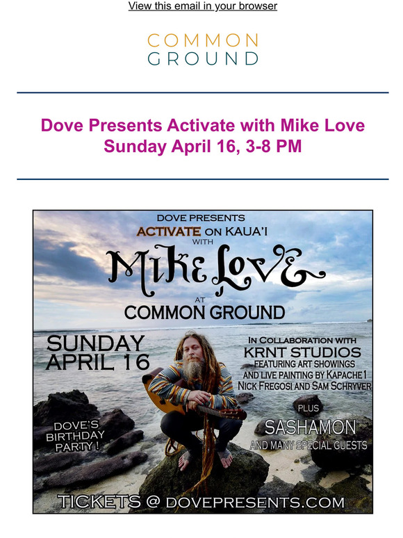 Coming up at Common Ground!