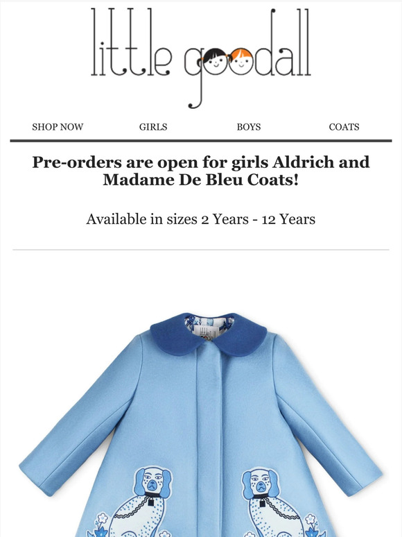 Willa Heart Aldrich and Madame De Bleu Coats for girls are back!
