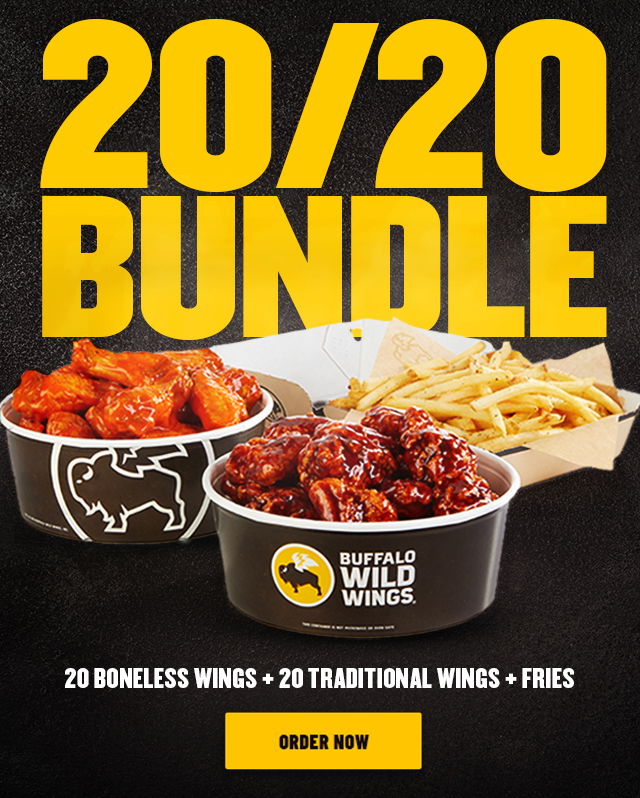 20 Boneless + 20 Traditional Wings + Fries - Nearby For Delivery or Pick Up