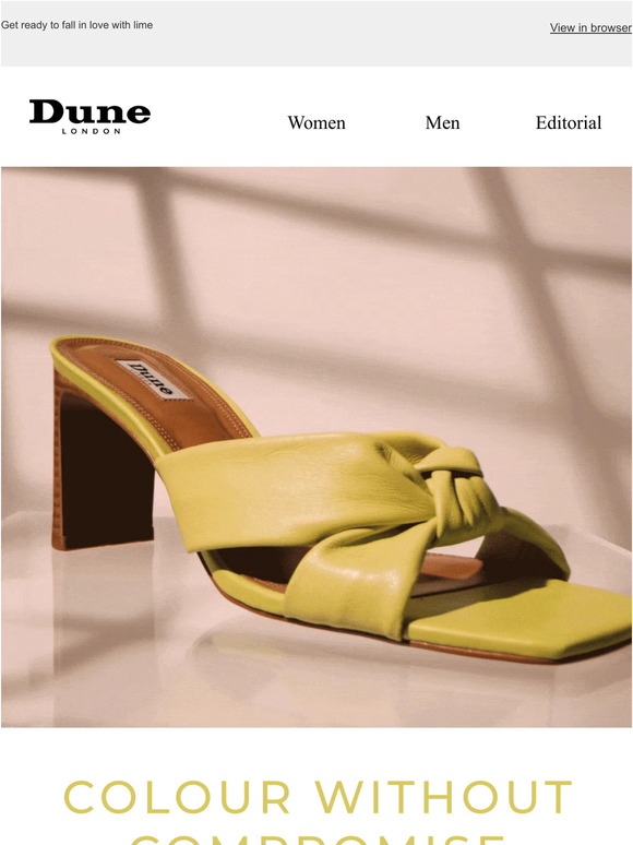 Dune London UK Spotlight on Citrus shade Milled