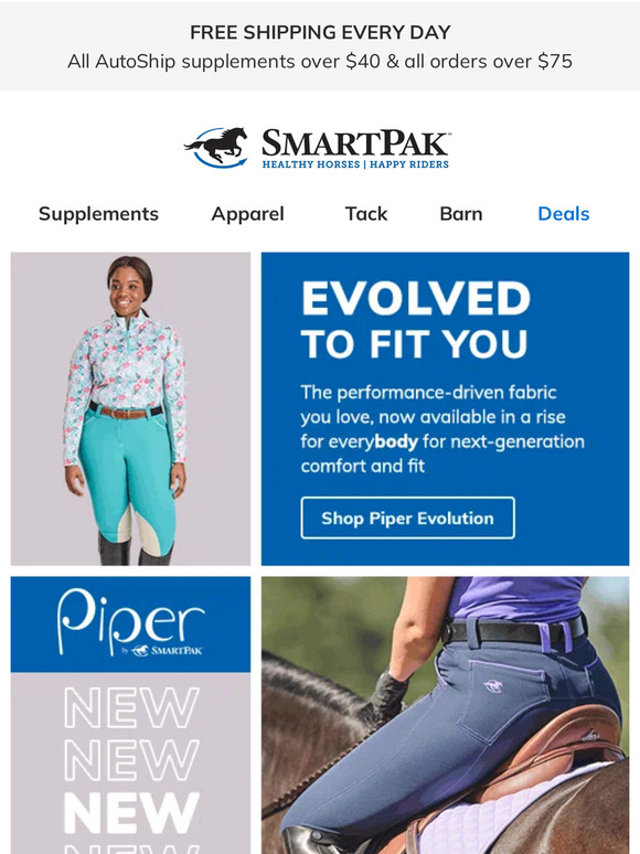 SmartPak Equine Natural, NEW Mid, or High Rise You Choose Milled