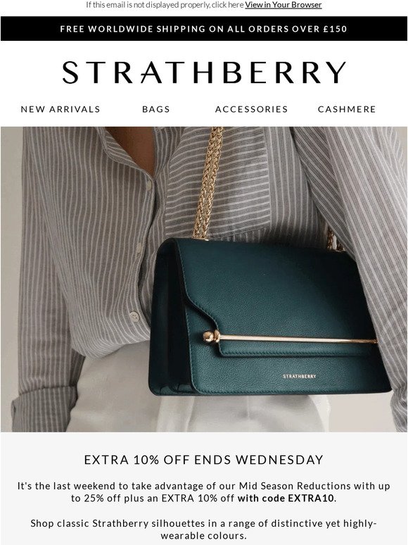 Discover our bags that come with a complimentary interchangeable strap -  Strathberry