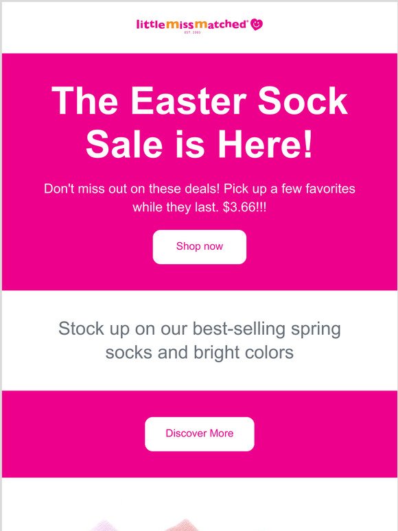 The Easter Sock Sale is Here!  Prices as low as $2.56