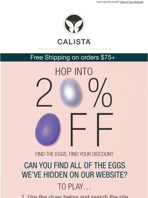 Find all the eggs, get 20% off 🐰