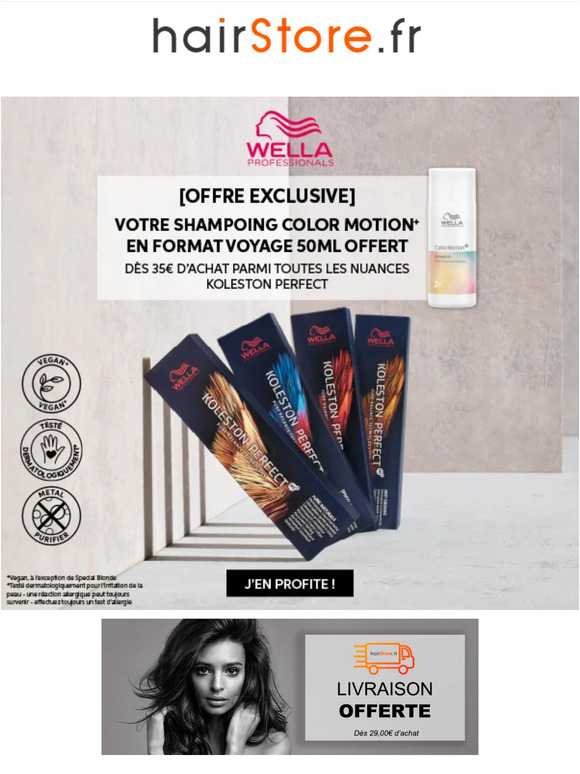 ★ Wella - Shampooing Color Motion 50ml Offert + Livraison offerte dès 29€