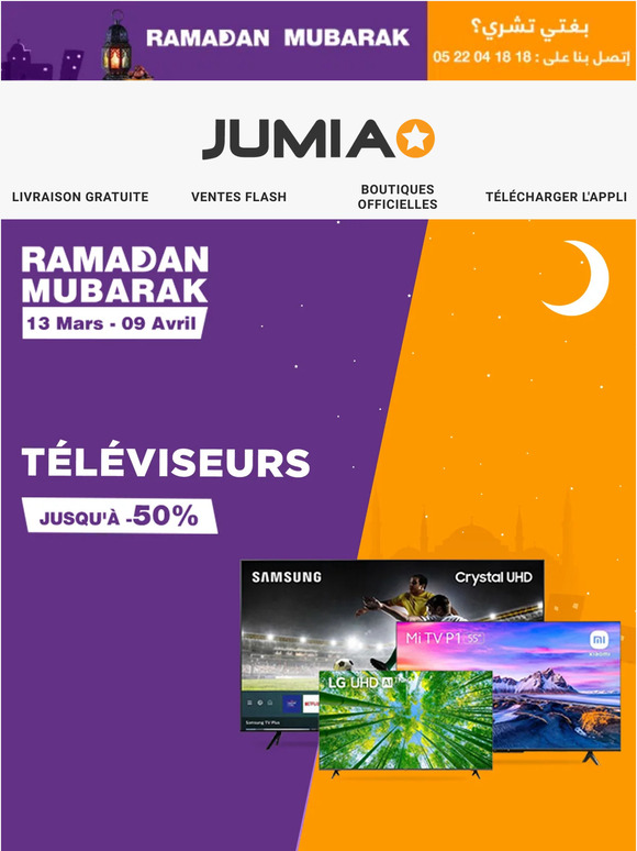 Jumia Maroc 2 Jusqu'à 50 de réduction sur les téléviseurs 📺 🤩 Yallah