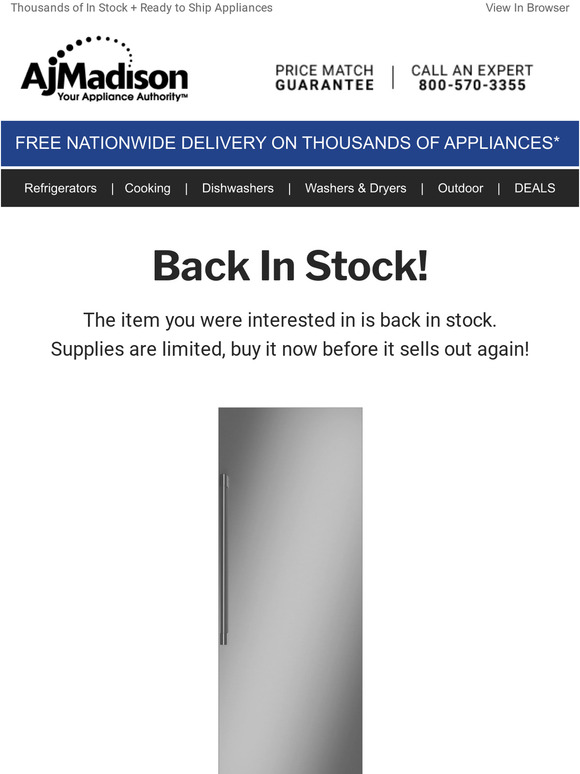 Aj Madison Back in stock! Monogram 30 Built In Counter Depth Column