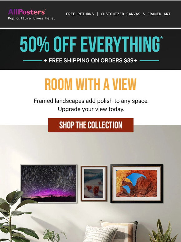 AllPosters: Beautify with framed landscape art. | Milled