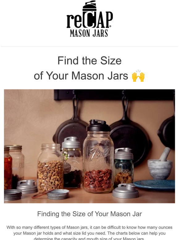 masonjars Find the Size of Your Mason Jar 🙌 Milled