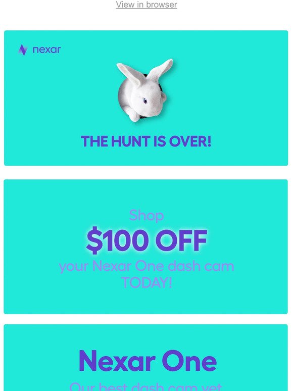 🥚 Nexar's Easter Sale - Shop $100 OFF🥚