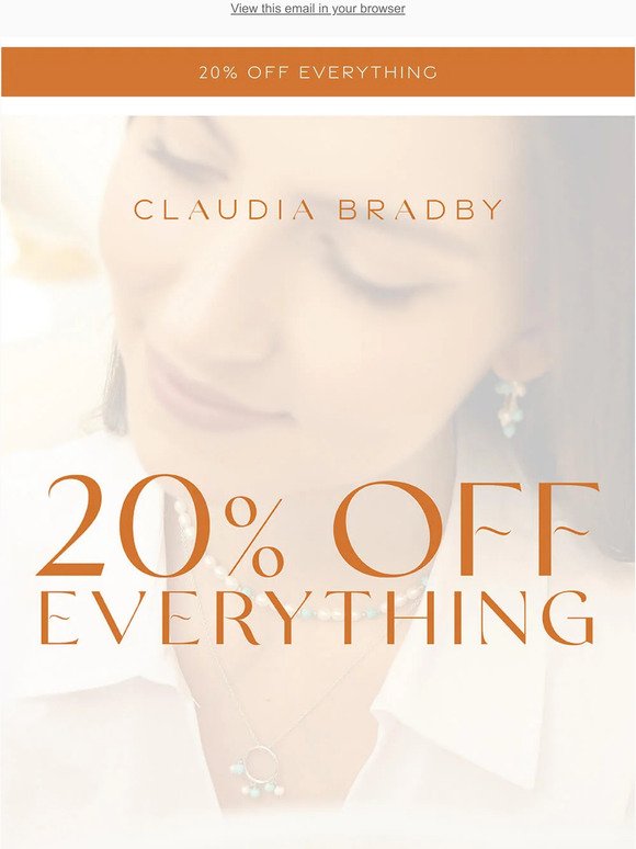20% Off Everything Until Monday