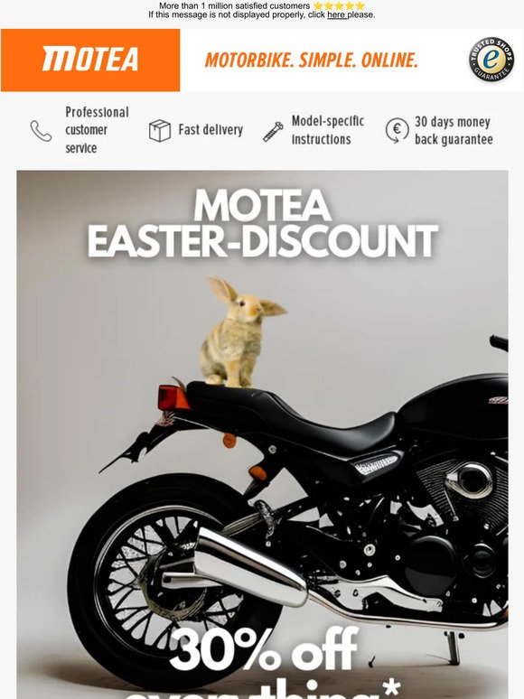 🐰 30% off everything - Easter discount at MOTEA