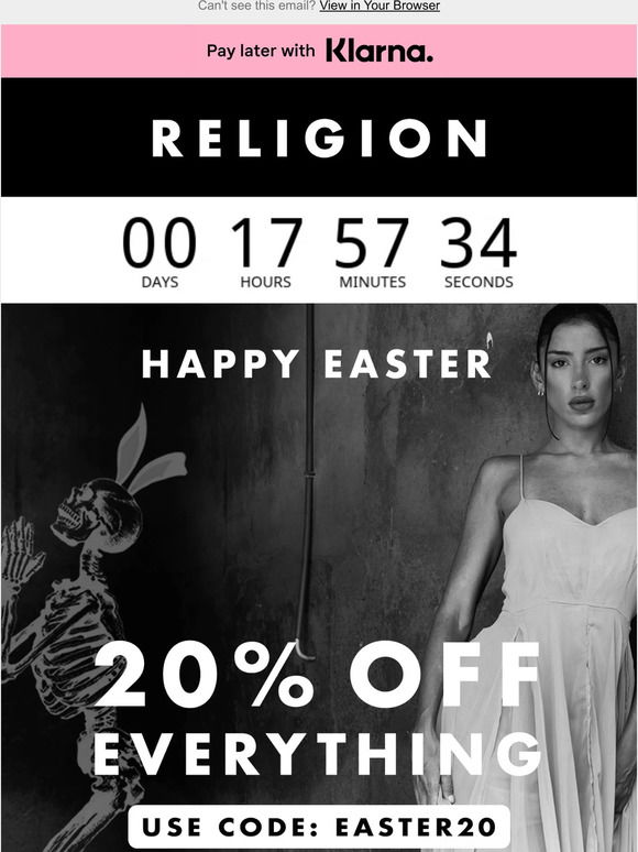 Happy Easter! Enjoy 20% off for 24h 🐰🌱💐