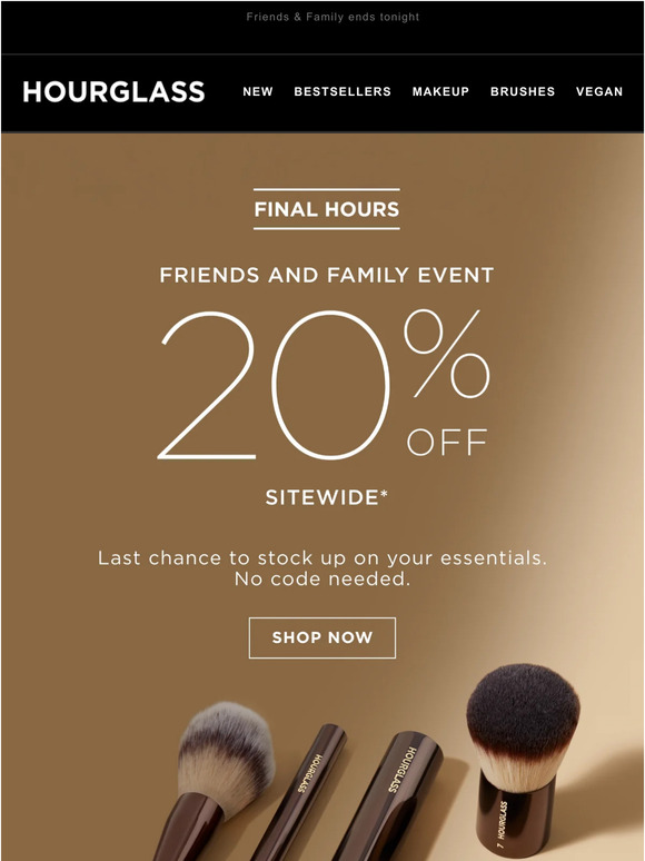 Final Hours: Enjoy 20% Off Sitewide