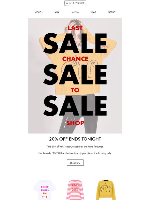 20% OFF | Ends tonight.