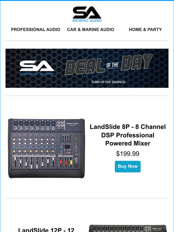 Seismic Audio LandSlide-8P 8 Channel DSP Professional Powered Mixer