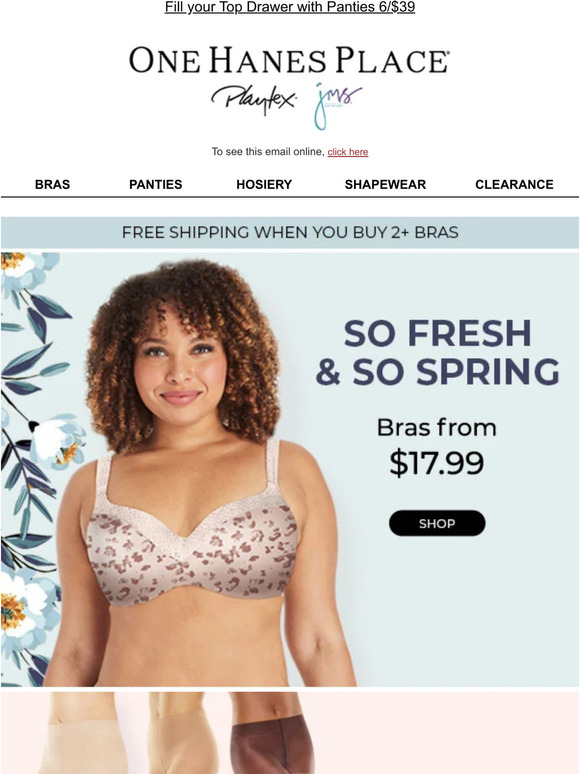 Freshen Up with Bras from $17.99