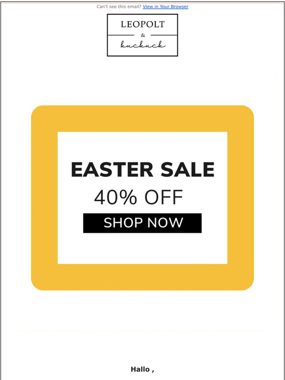 Last Pieces 40% EASTER SALE 🐰