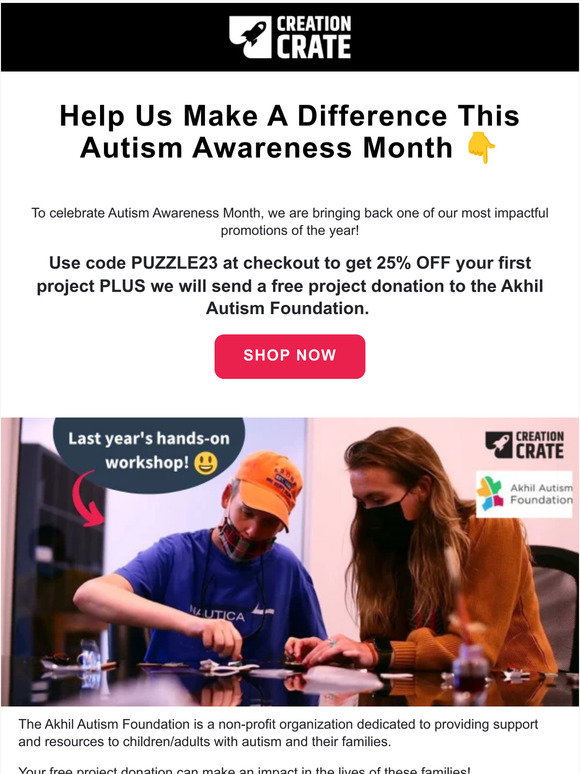 Creation Crate: Hands-on Projects For Autism Awareness Month 🧩 | Milled