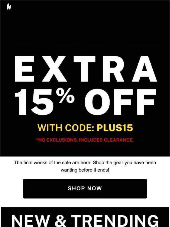 Last Call: Extra 15% Off