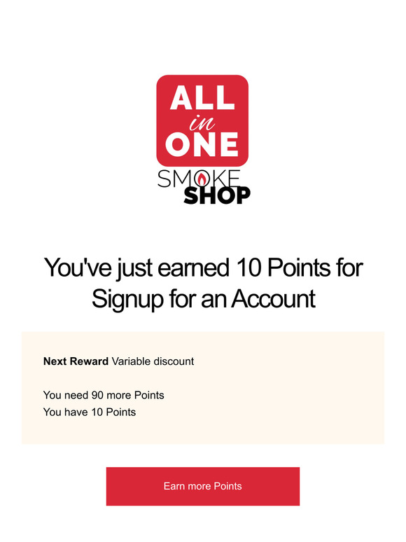 You've just earned 10 Points for Signup for an Account