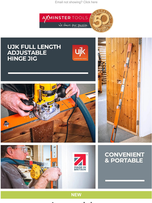 Axminster Tools NEW UJK Full Length Adjustable Hinge Jig Milled