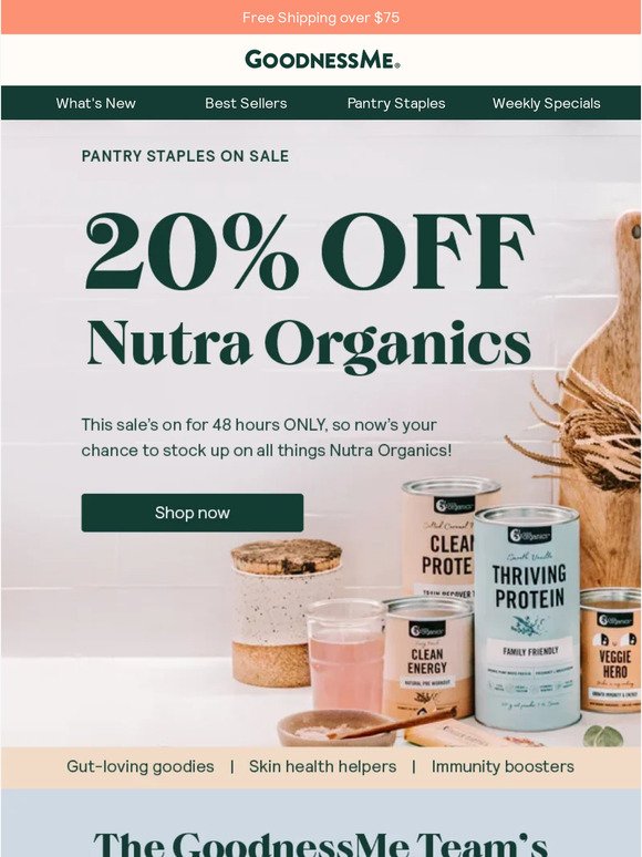 20% off Nutra Organics on now!
