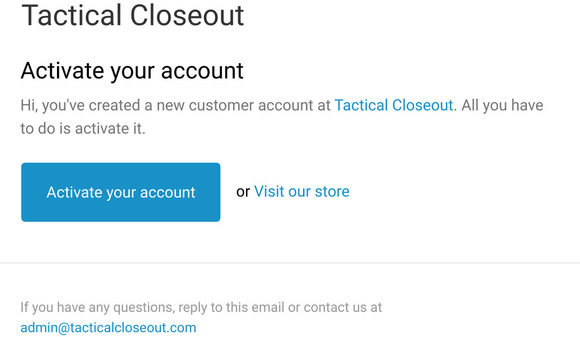 Customer account activation
