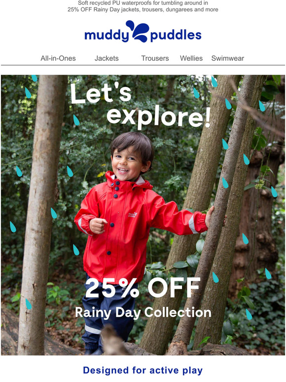 Don't forget! 25% OFF Rainy Day waterproofs 🌧️