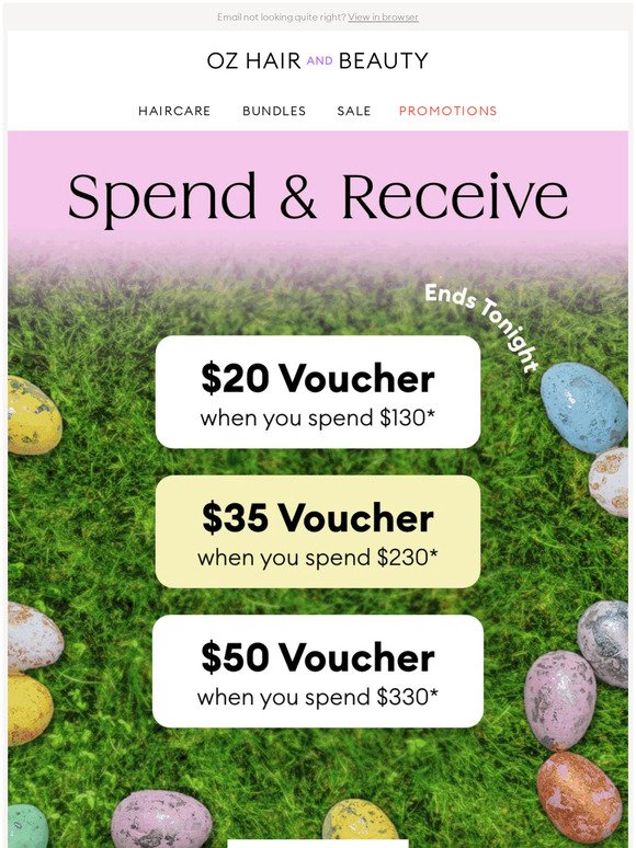 Spend & Receive Ends Tonight!