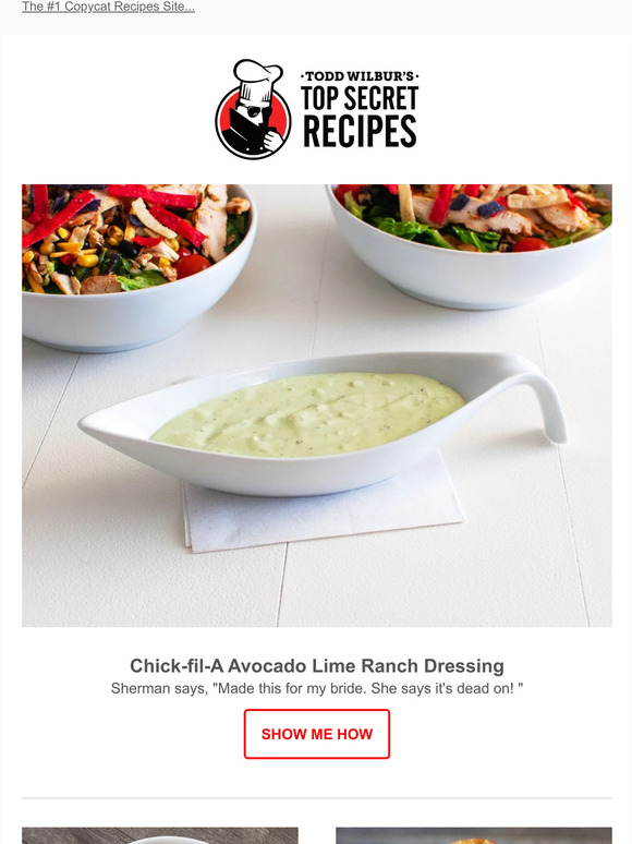 Top Secret Recipes, Inc. ChickfilA Avocado Lime Ranch Dressing