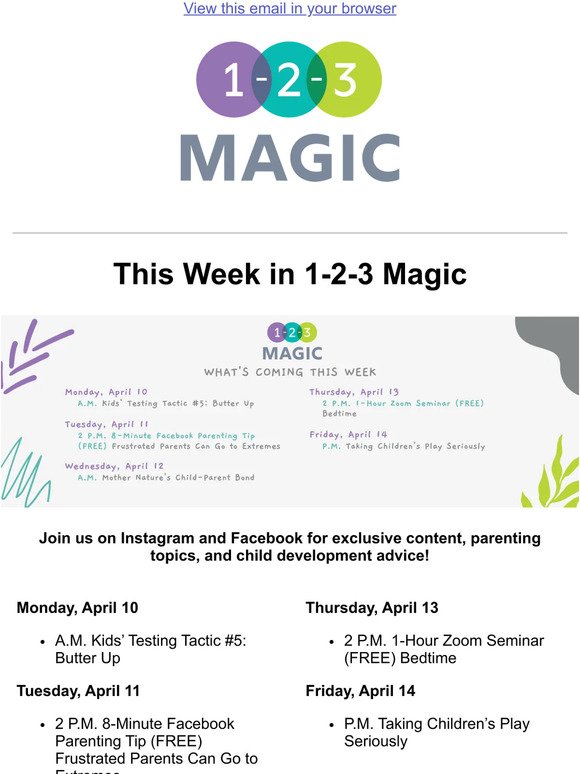 1-2-3 Magic: FREE 1-Hour Seminar on Bedtime Routines!