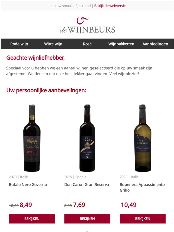 Wijnliefhebber, speciaal voor u geselecteerd...