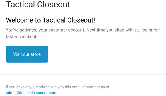 Customer account confirmation