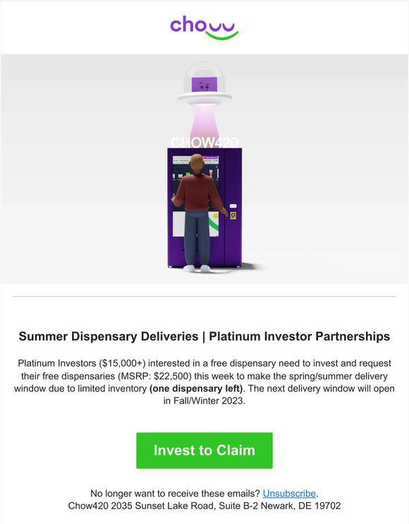 Last call to claim a free dispensary