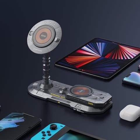 AOHi The Future Eternal City 2-in-1 wireless charger has a DIY space-themed design