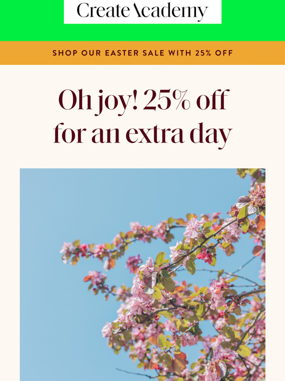 Sale extended! 25% off for an extra day 😍