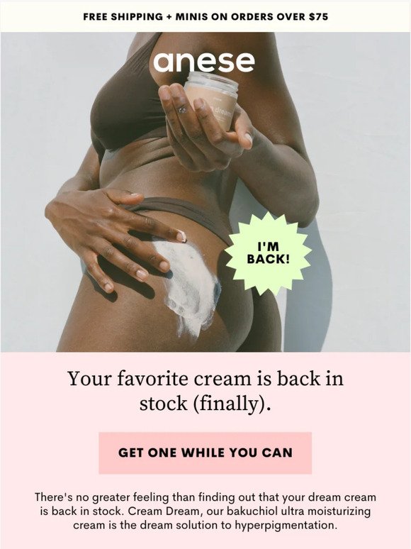 Your favorite cream is back in stock