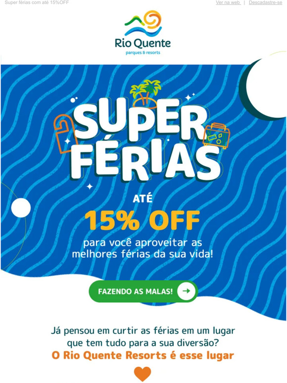 Cupom de desconto Rio Quente Resorts 70% Off → (3 Cupons Rio