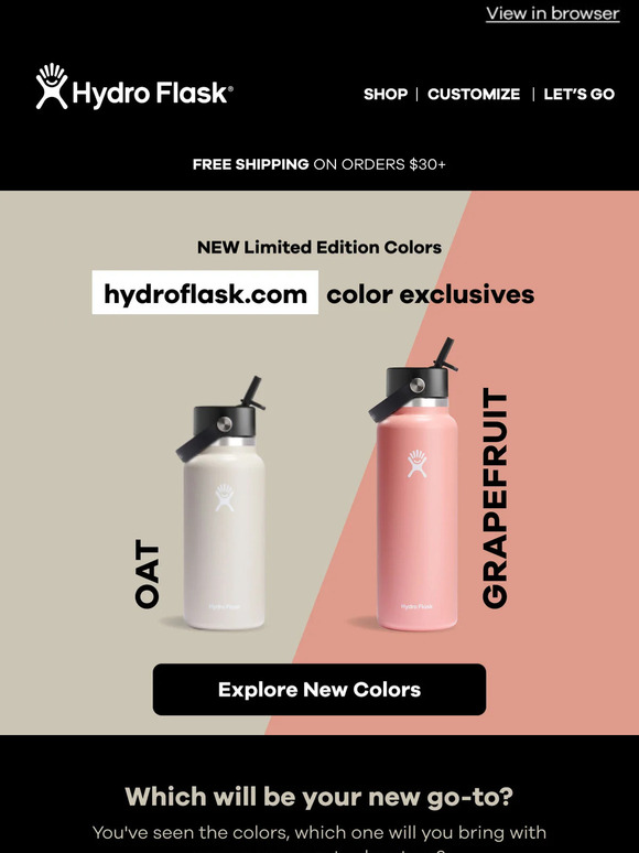 Hydro Flask NEW color exclusives Oat & Grapefruit are here Milled