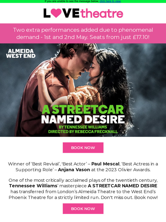 A Streetcar Named Desire – More seats released