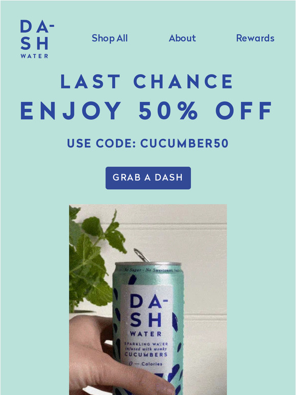 Expiring soon. 50% off everything