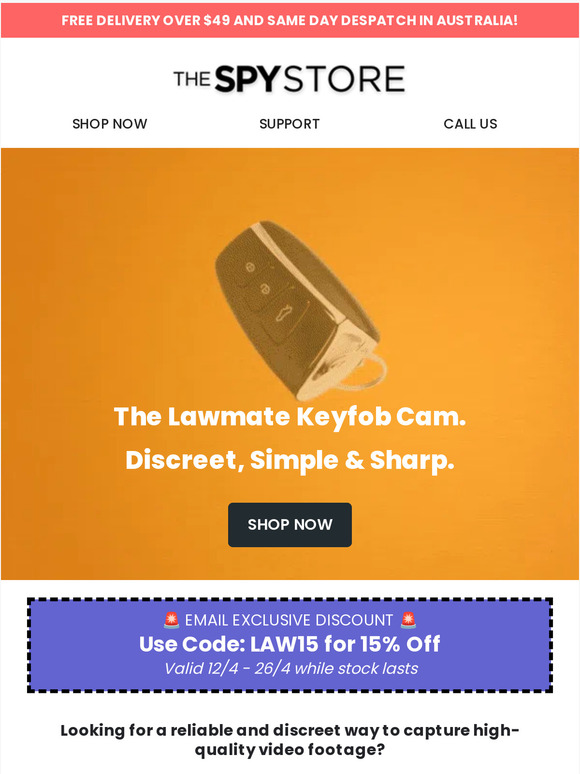 15% Off the Lawmate Keyfob Cam - Subscriber Exclusive!
