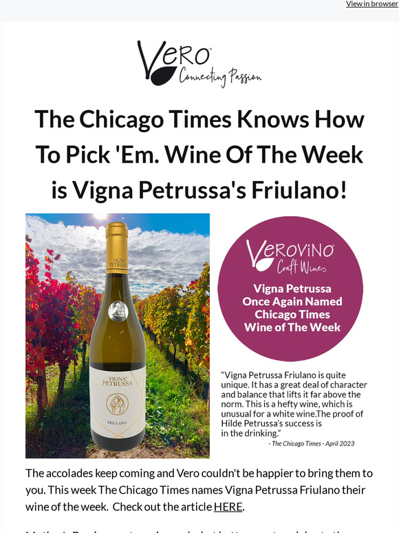 The Best Sweet Red Wine to Come from Vigna Petrussa — Vero