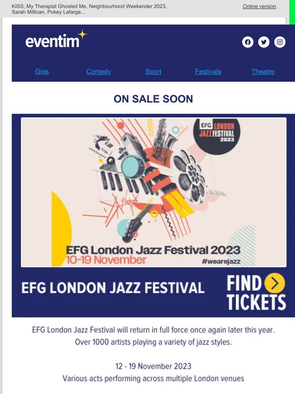 EFG London Jazz Festival, Peter Hook & The Light, Soul II Soul, Micky Flanagan...