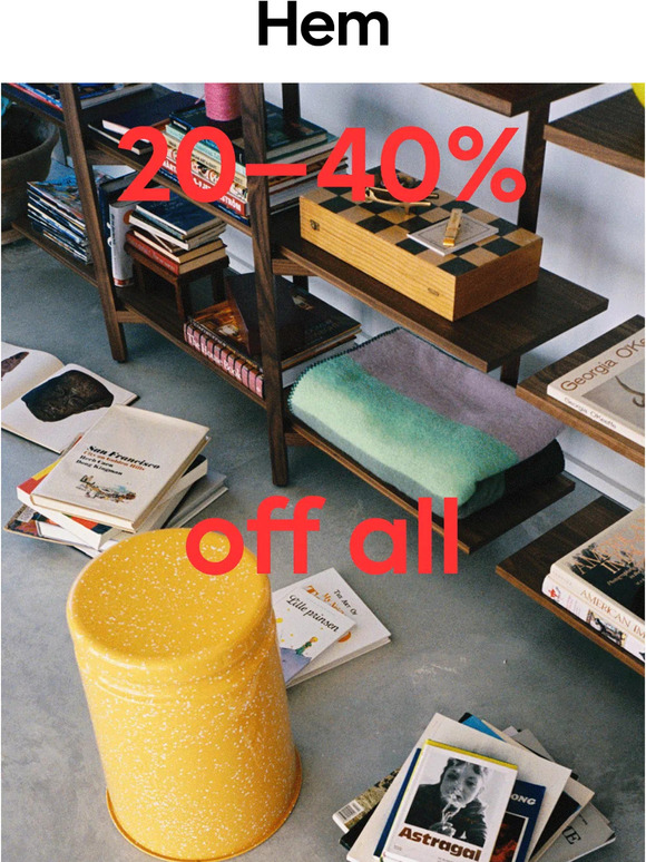 Get ready for our sitewide sale with 20–40% off